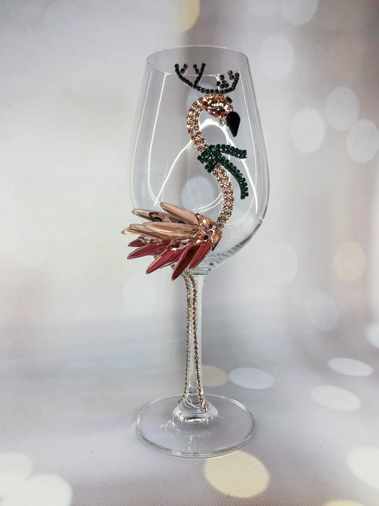 Crystal Pink Flamingo Champagne Flutes - Personalized Wine Glass – DiAmoreDS