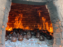 Pottery fired in wood-fired kiln