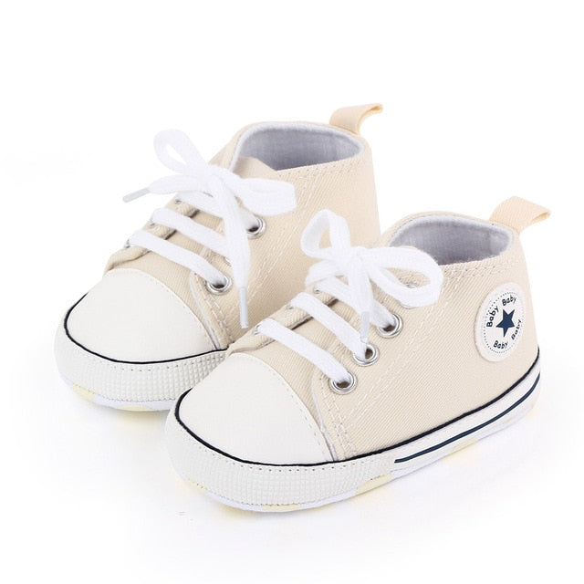 Baby Shoes Boy Girl Star Solid Sneaker Cotton Soft Anti-Slip Sole Newborn Infant First Walkers Toddl