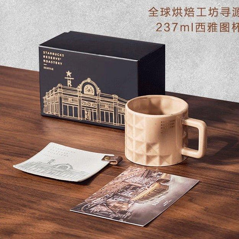 237ml/8oz Starbucks Seattle Ceramic Cup with Coaster Gift Box