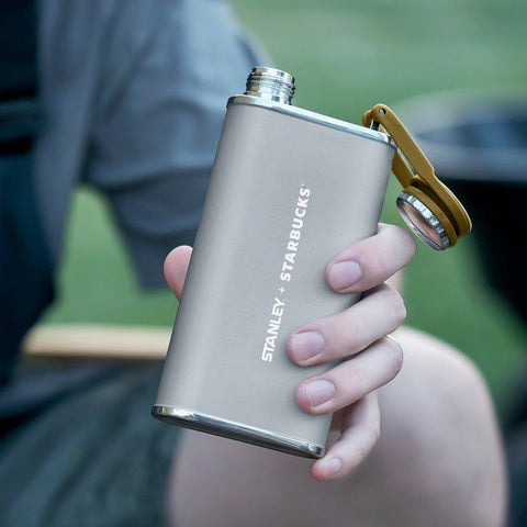 237ml/8oz Starbucks x Stanley Stainless Steel Green Grey Outdoor Camping Portable Flask Bottle