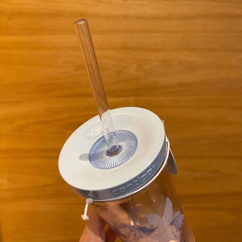 473ml/16oz Blue Unicorn Plastic Contigo Cup with Straw