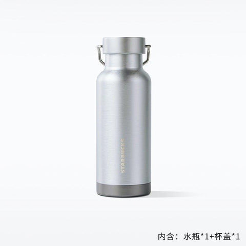 473ml/16oz Starbucks Stainless Steels Silver Grey Portable Large Capacity Bottle