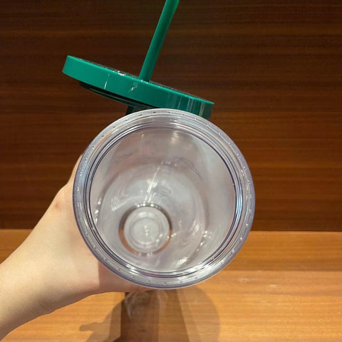 710ml/24oz Coffee Making Double-Walled Plastic Straw Cup  (Starbucks Wizard Bear 2022 Collection)