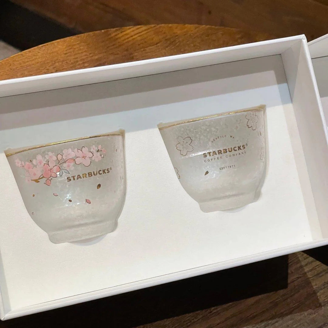 Sakura Couple Glass Cup with Box 170ml/5,75oz (Starbucks China Sakura 2022 Collection)