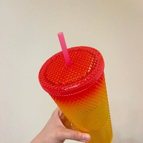 Tequila Sunset / Mango / Yellow Pink Gradient Studded Cup