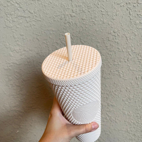 White Matte Studded Straw Cup Tumbler - Ann Ann StarbucksOpen media 2 in modal White Matte Studded Straw Cup Tumbler - Ann Ann StarbucksOpen media 3 in modal White Matte Studded Straw Cup Tumbler