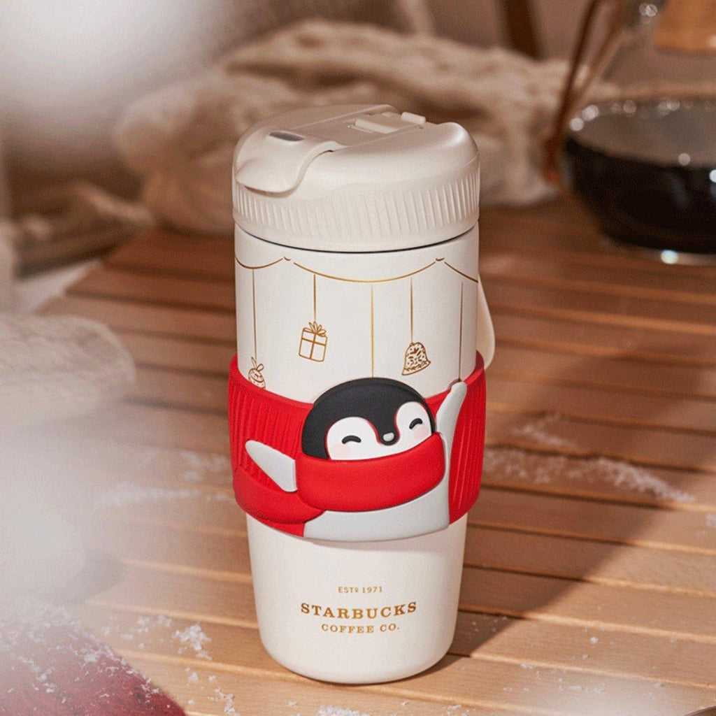 Starbucks China - Christmas 2022 - 5. Penguin Gingerbread Mug with  Christmas Tree Stir 473ml