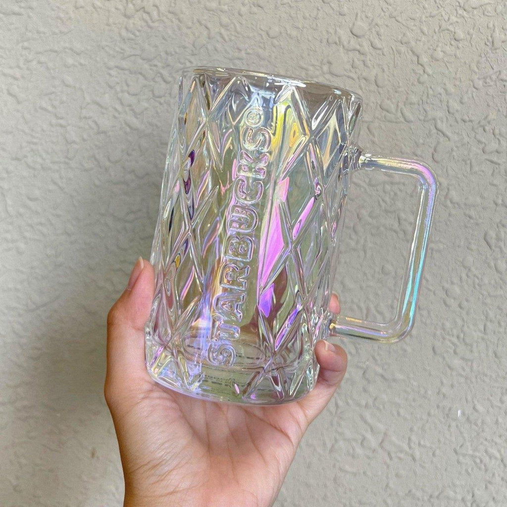 Starbucks 21 China Star Shaped Purple Gradient Glass Tumbler Straw Cup