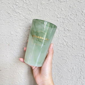 Starbucks Green Marble Glass Cup (Starbucks 50th Anniversary Edition ...