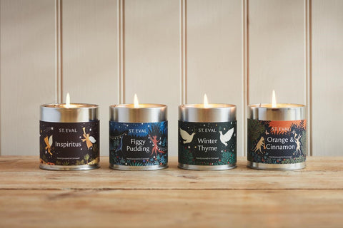 Christmas Candle Tins in four festive fragrances