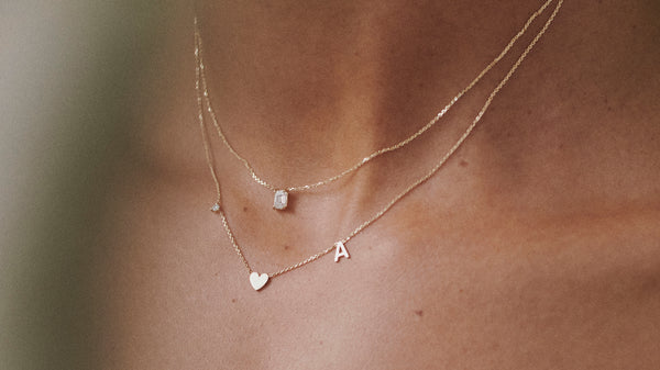 Petite Charm Necklace and Solitaire Necklace by Sarah and Sebastian