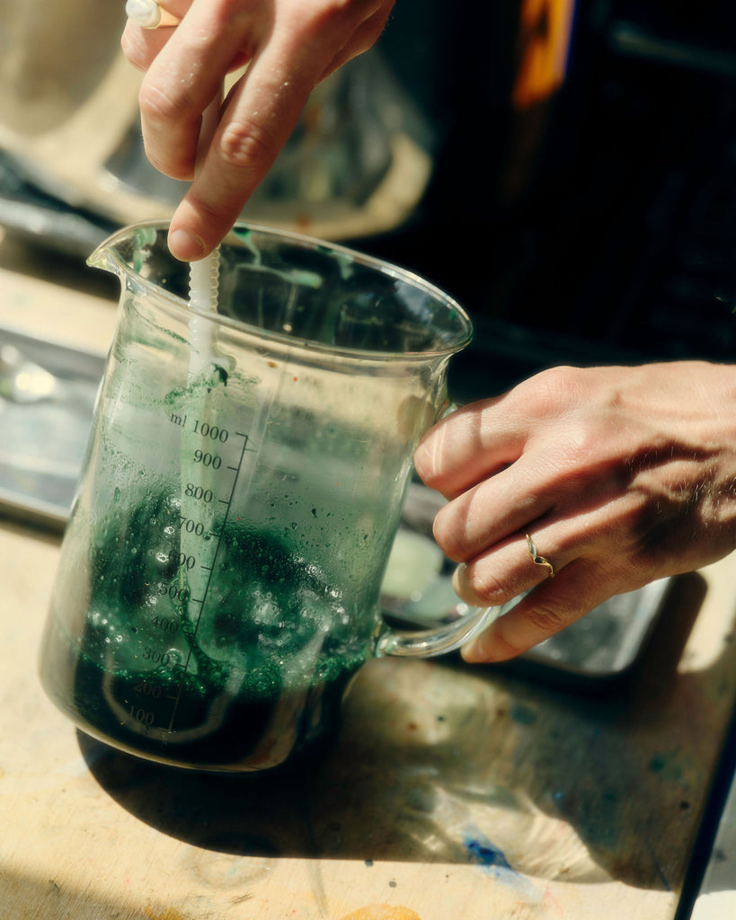 Artist Jessie French making artworks in her Melbourne Studio