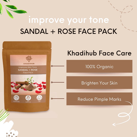 khadihub rose sandal facepack