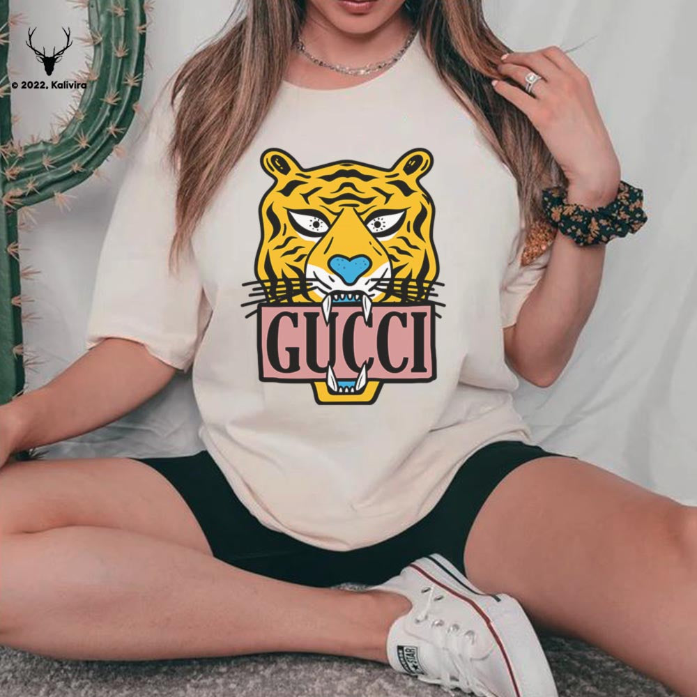 19760円お店で人気の商品 最 安 新品同様 GUCCI TIGER 2TONE Tシャツ S