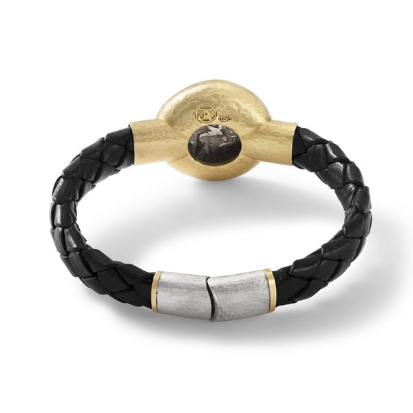 Gold Men's Leather Bracelet Theseus 6mm 33810190030