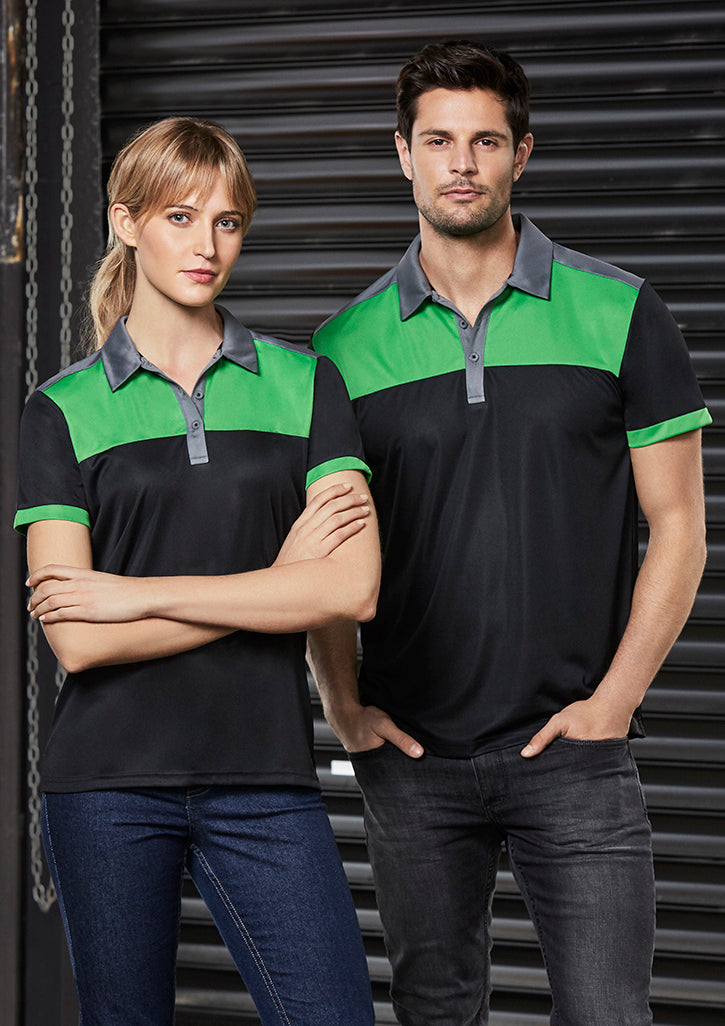 Black and shop green polo shirt