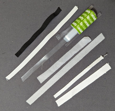 A variety of elastics, tapes and stabilizers