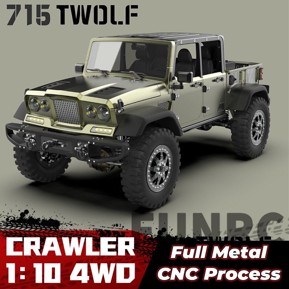 TWOLF 1:10 TW-715 Full Metal CNC Off-road Crawler RC Remote Control Model Climbing Car Children Adult Toy Gift