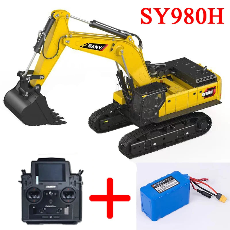 SY980H 1/14 Metal Hydraulic Remote Control Excavator SANY Heavy Duty Radio Control Excavator Lighting Sound System Model Toy NEW