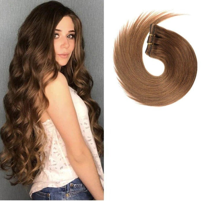 Light Chestnut Brown Clip-in Hair Extensions | Revive Extensions