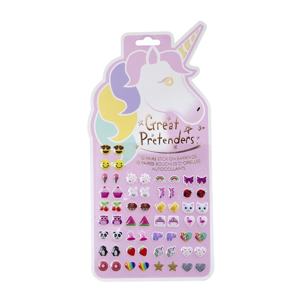 Claire's Club Pink Cat Stick On Earrings - 30 Pack