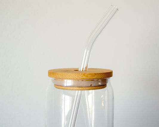 Howdy Glass Can with Bamboo Lid & Straw – The Care Collective Co