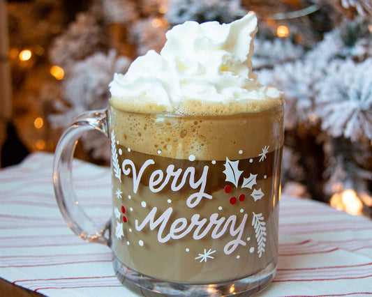 Santa’s Cookies Pattern Clear Glass Mug