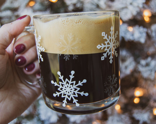 Santa’s Cookies Pattern Clear Glass Mug