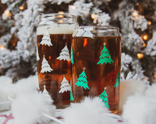 Snowflake Pattern Beer Can Glass  Christmas Glassware – Butler Design Co.