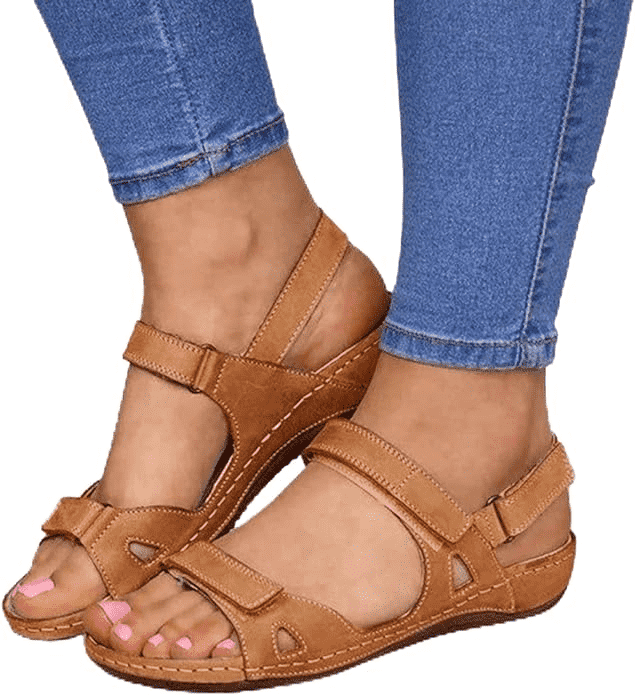 Hufu Womens Orthopedic Comfort Cedge Sandals for Women