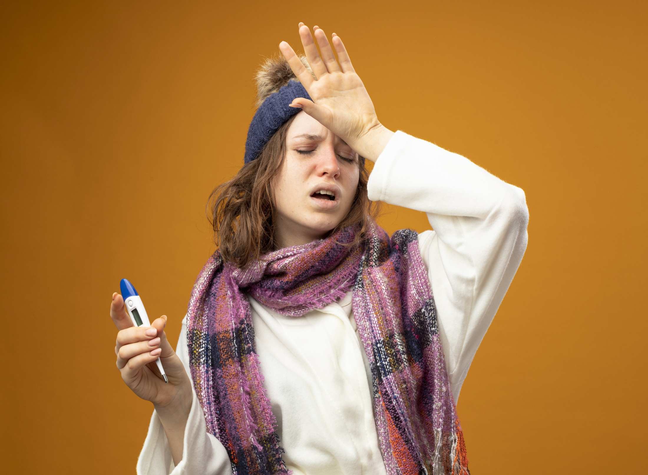 A young woman with hayfever