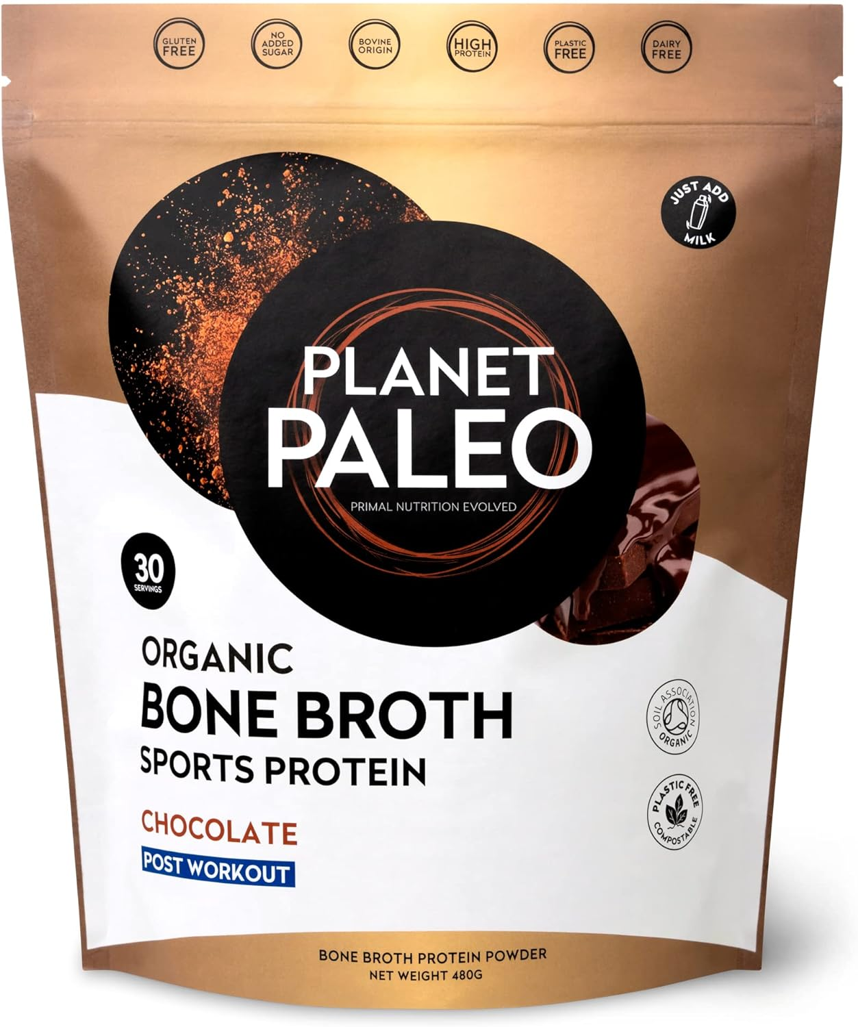 Planet Paleo Organic Bone Broth (Banana & Vanilla) Protein Powder