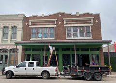 Building being painted