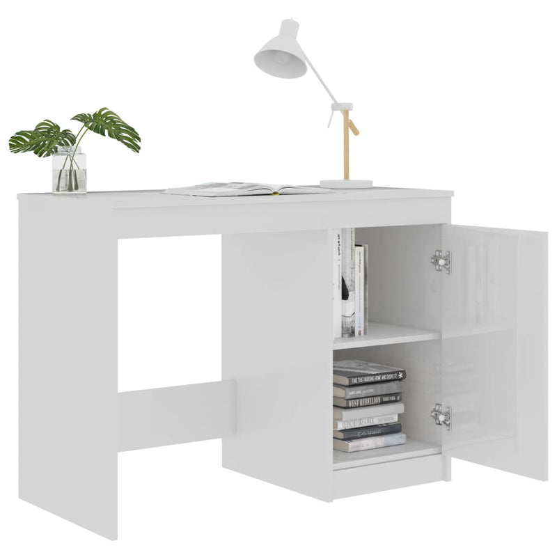 Desk High Gloss White 39.4"x19.7"x29.9" Chipboard