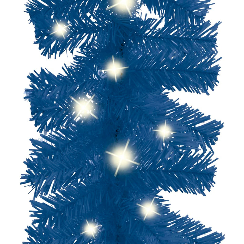 Christmas Garland with LED Lights 197" Blue