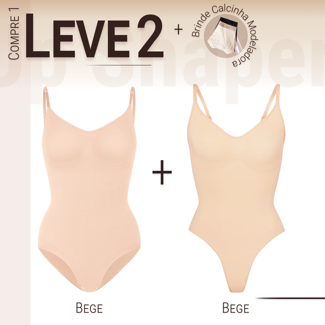 Body Modelador - Up Shaper - Compre 1 Leve 2 + Brinde Calcinha Modeladora (Tanga / Fio) 32