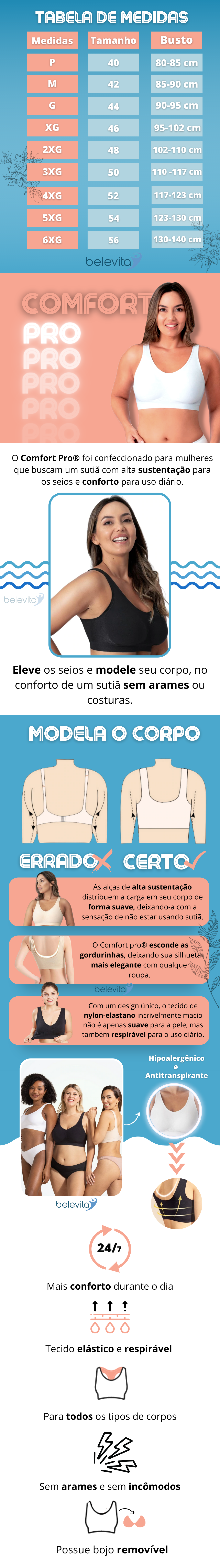 Sutia Feminino Top Confort Comfort Belevita