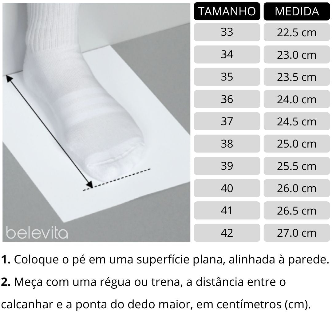 Tabela de medidas Belevita