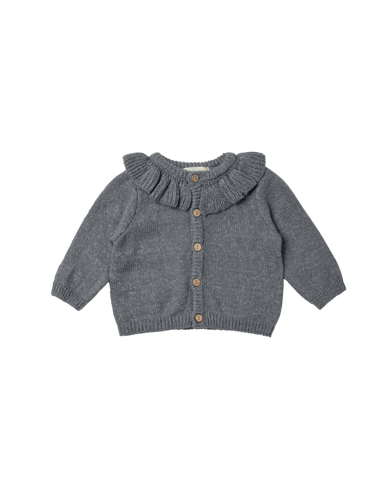 RUFFLE COLLAR CARDIGAN || PLUM HEATHER – Rylee + Cru