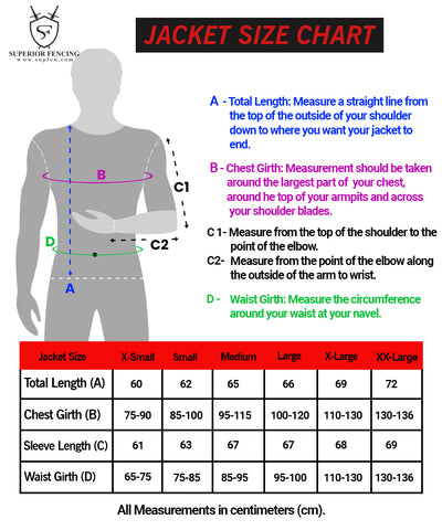 Superior Fencing Torso Size Chart