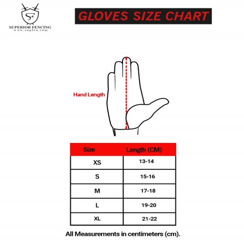padded glove sizing chart