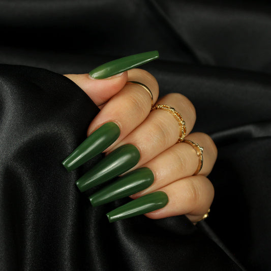 Bottega Green Tip Nails - Etsy