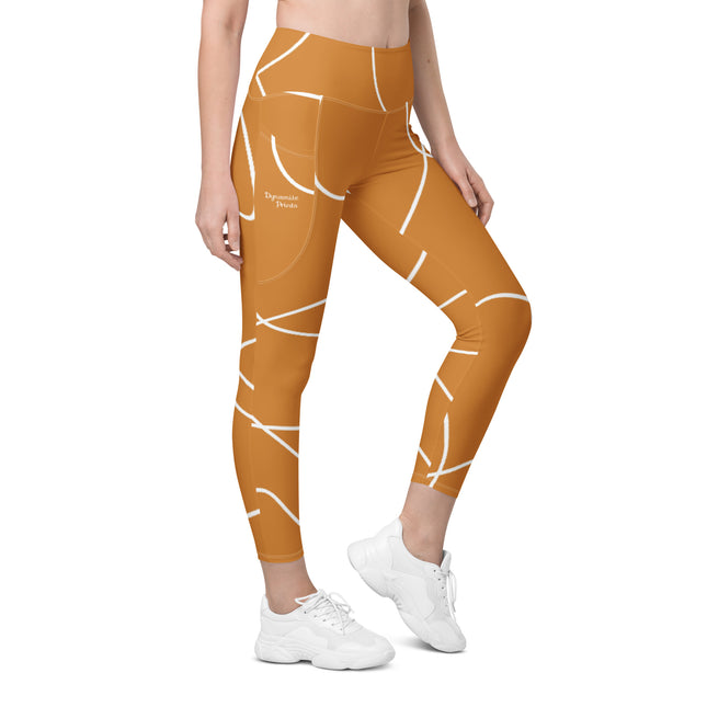 One Line Gold Leggings With Pockets – Dynamite Prints