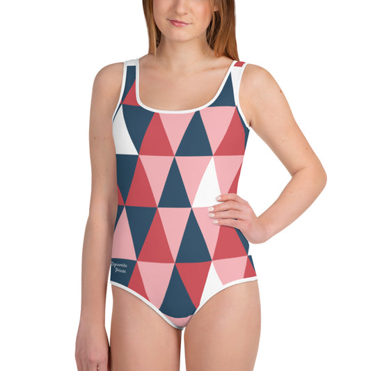 Pink Geometric Youth Swimsuit