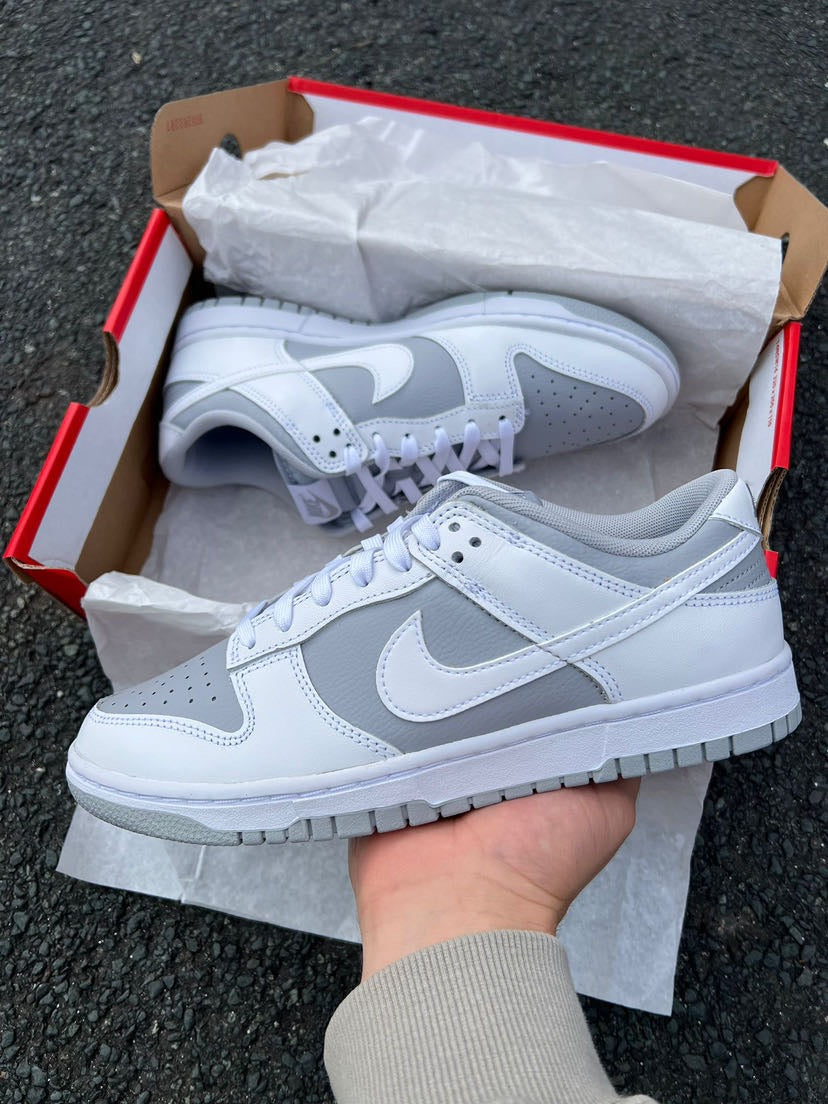 nike dunk low white grey