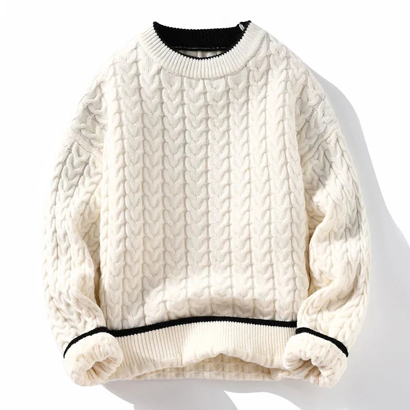 Nukty Winter Thick Warm Sweater Men O Neck Knitted Pullovers Fashion Loose Mens Knitwear Casual Sweaters Couple Knitting Pullover