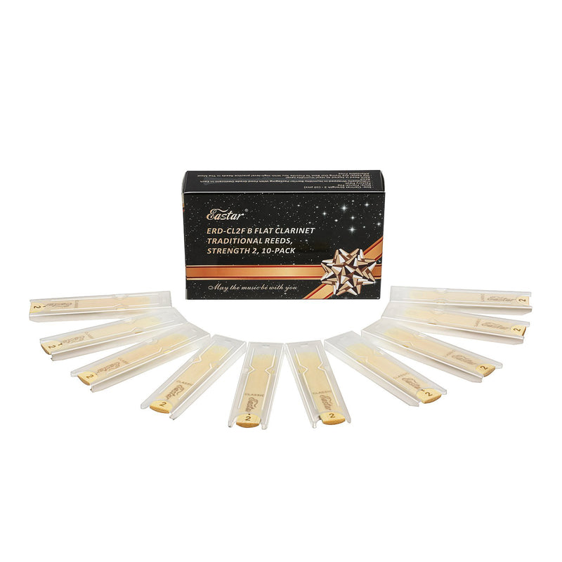 Eastar ERD-CL2.5F Bb Clarinet Traditional Reeds, Strength 2.5, 10-pack