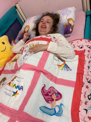 Alanna with her quilt from Love Quilts UK