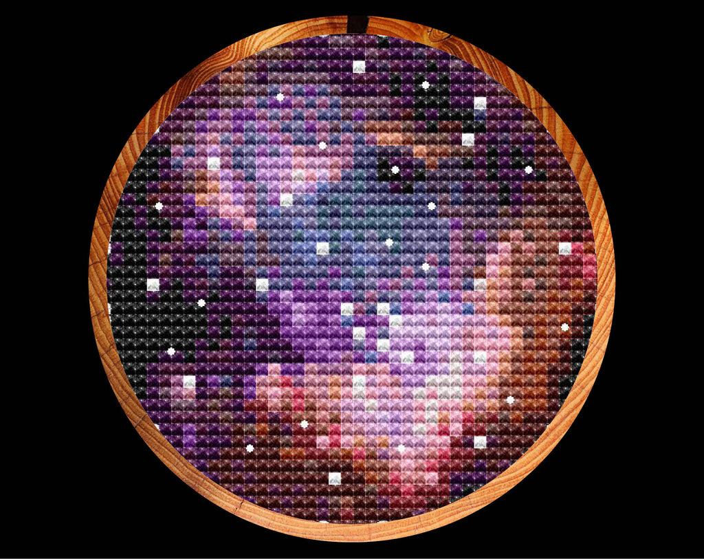 Nebulae and Galaxy cross stitch patterns - set of four designs